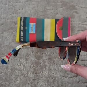 TOMS + Jonathan Adler Tortoise Shell + Colorful Striped Sunglasses